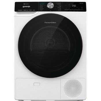 Uscator de rufe cu pompa de caldura Gorenje DNS12, 10 kg, 15 programe, Anti-sifonare, clasa energetica A++, Alb