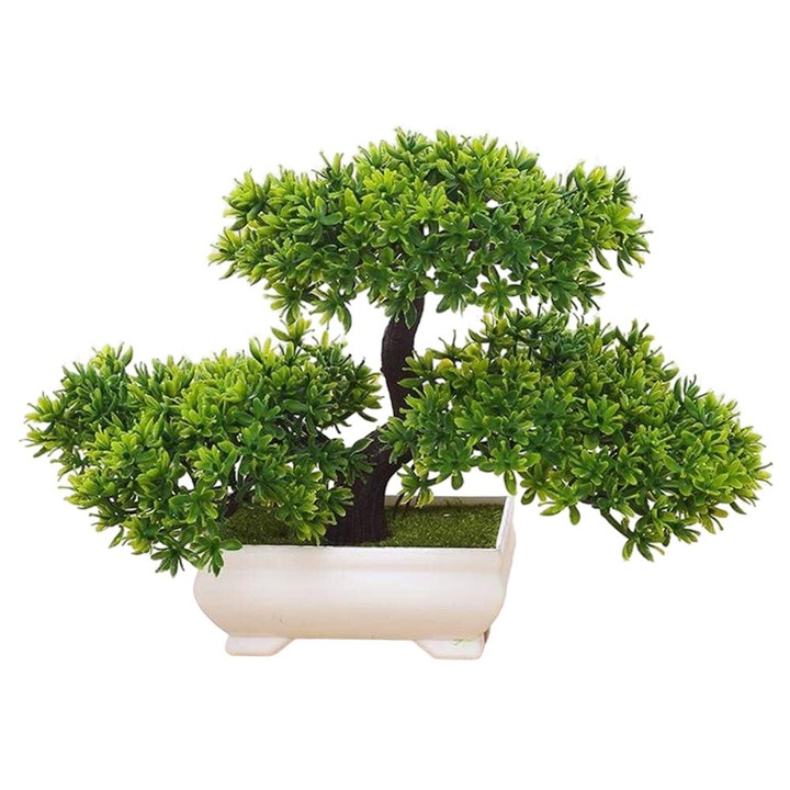 Bonsai artificial, JeiibrZui, Plastic/Rasina, 20x26x20 cm, Multicolor