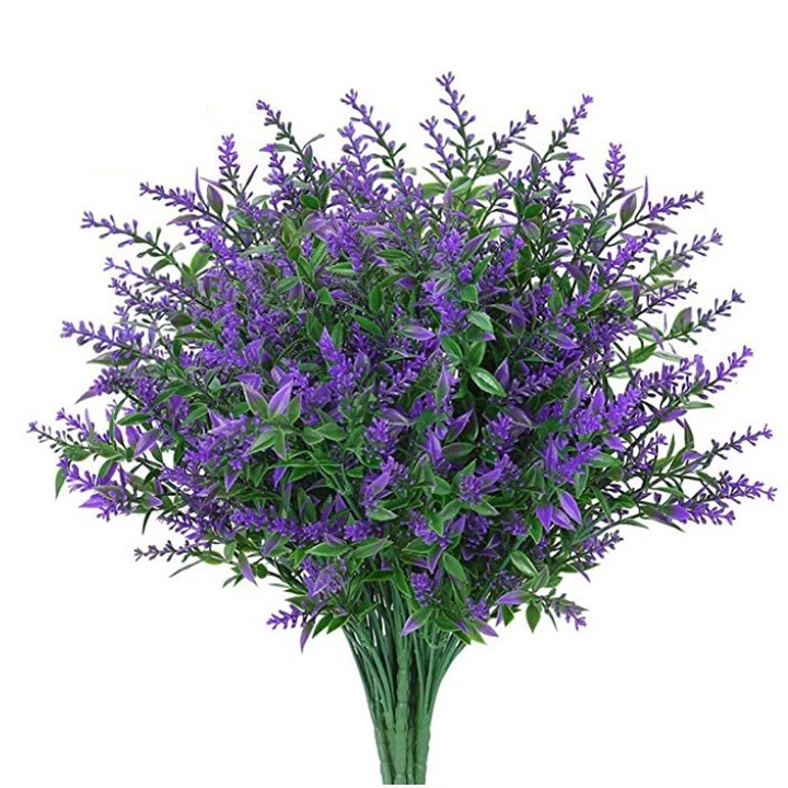Set 8 buchete lavanda artificiala, rezistenta UV, 38x16.5cm, multicolor