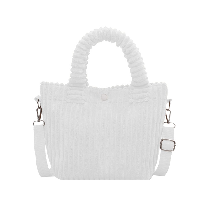 Női bársony táska, bézs, egyrekeszes