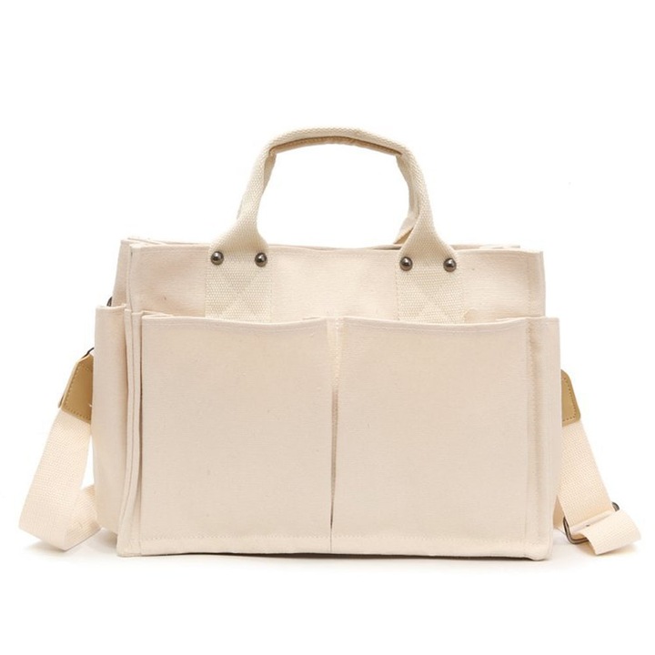 QttvbTna válltáska, nagy kapacitású, többfunkciós, vászon, állítható