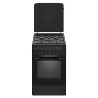 Aragaz, Hausmeister HM 5025, cuptor 58l, 6 functii cuptor, 4 arzatoare pe gaz, Negru