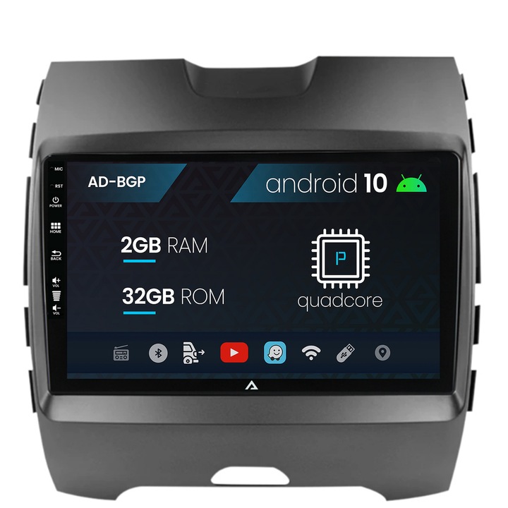 Navigációs autodrop Ford Edge (2016-2021), Android 10, P-Quadcore, 2GB RAM, 32GB ROM, 9 hüvelyk - AD-BGP9002, AD-BGRKIT110