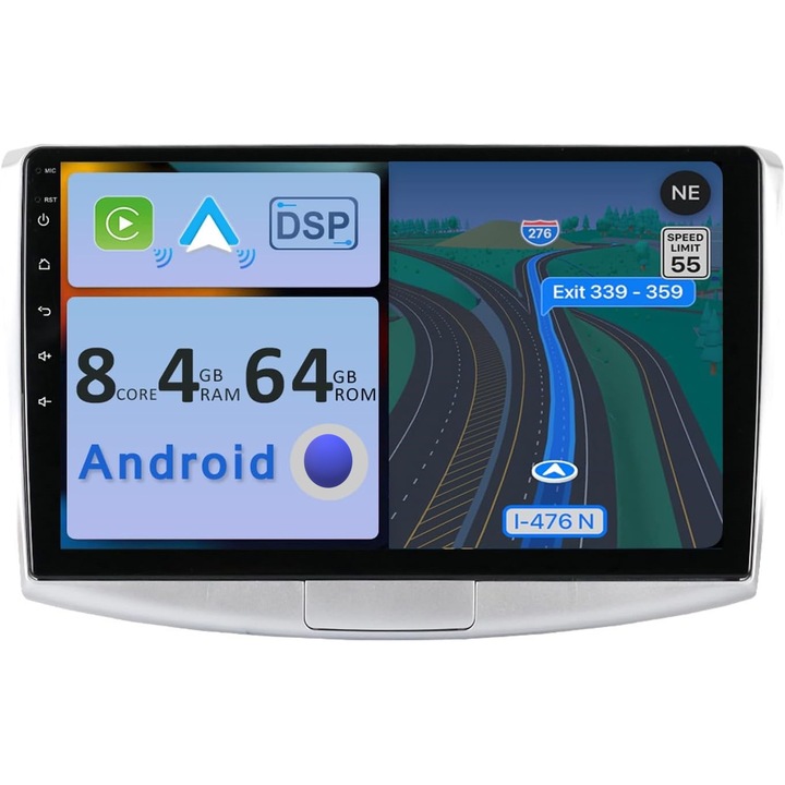 Navigatie Android 4gbRAM 64GB rom, Android 10, CarPlay si Android Auto, ecran 10 Inch, pentru Volkswagen Passat B6, B7, CC, GPS, Canbus, bluetooth, Wi-fi