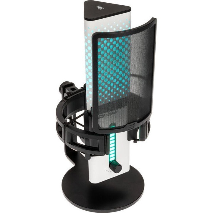 Microfon gaming, Endgame Gear, Plastic, USB C, Negru/ Alb