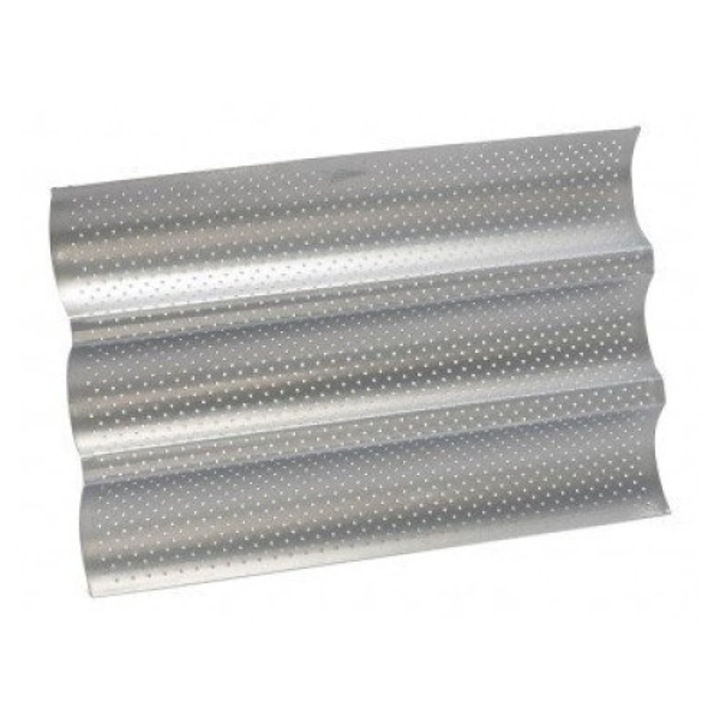 Forma pentru prajituri, Patisse, Inox, 38x24cm, 3 baghete, Argintiu