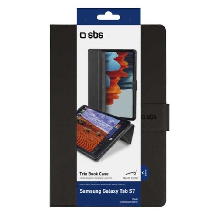 Husa tableta, SBS, Compatibila cu Samsung Tab S7, Negru