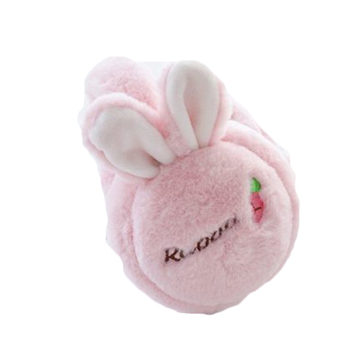 Összecsukható téli fülvédő, műszőrme, rózsaszín