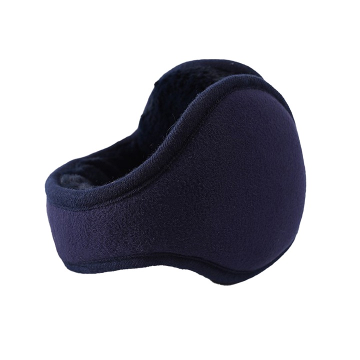 Слушалки за защита на ушите, QttvbTna, поларен флис, сгъваеми, унисекс, тъмносини