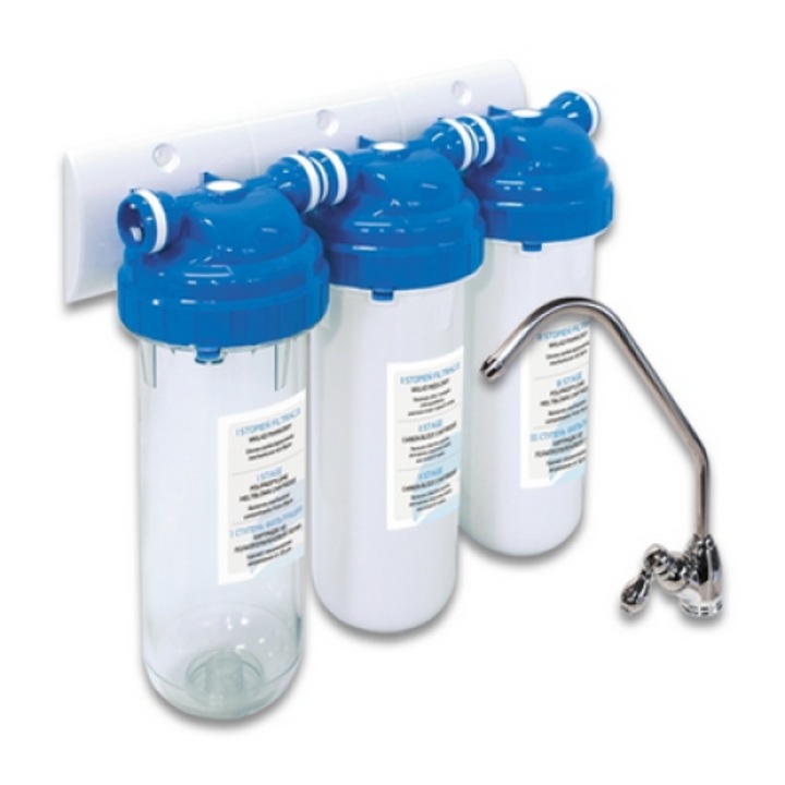 Set 3 filtre submersibile, Ustm, Plastic, Alb/Albastru