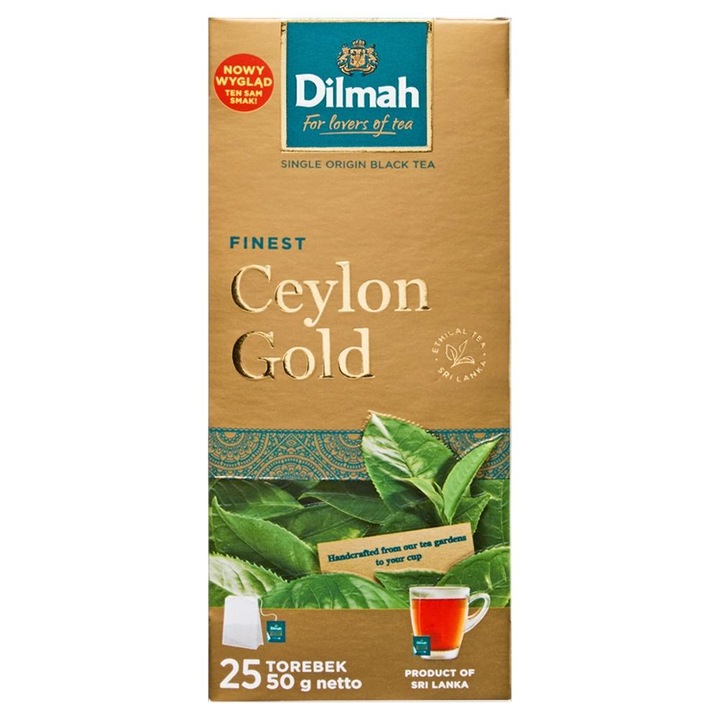 Ceai negru clasic, Dilmah, Finest Ceylon Gold, 50g