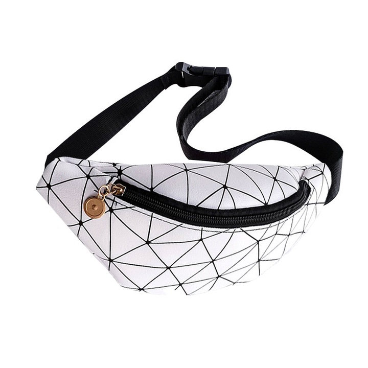 Дамска чанта, QttvbTna, Полиестер, Бяло/Черно