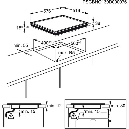Plita incorporabila Electrolux EHF6240XXK, Electrica, Vitroceramica, 4 Zone de gatit, Touch control, 60 cm, Negru