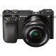 Sony Alpha A6000 L tükör nélküli kamera, 24,3 MP, fekete + 16-50 mm-es objektív