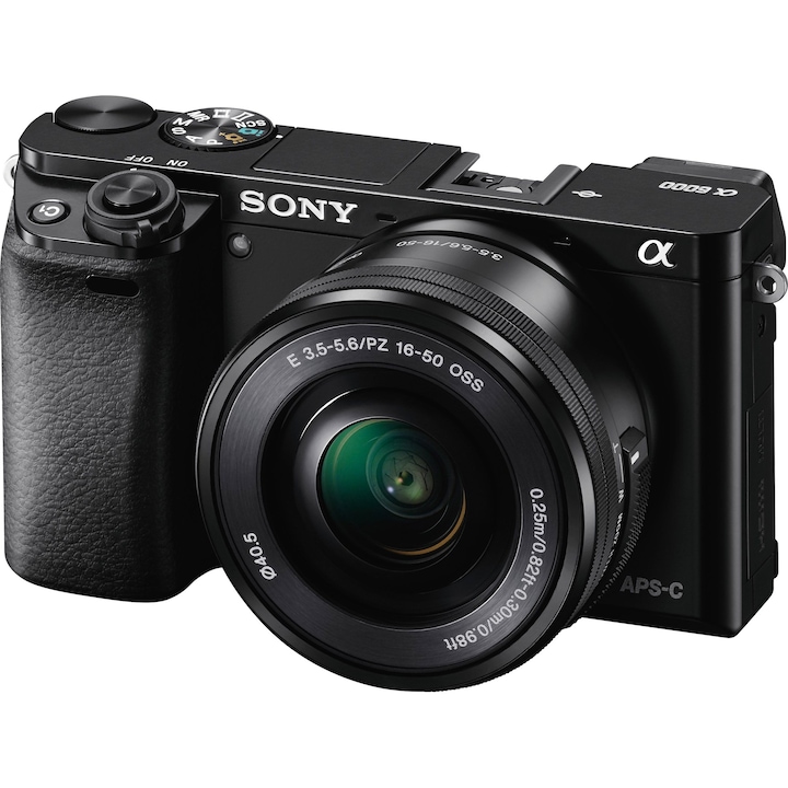 Sony Alpha A6000L Mirrorless fényképezőgép, 24.3MP, Fekete + 16-50mm objektív