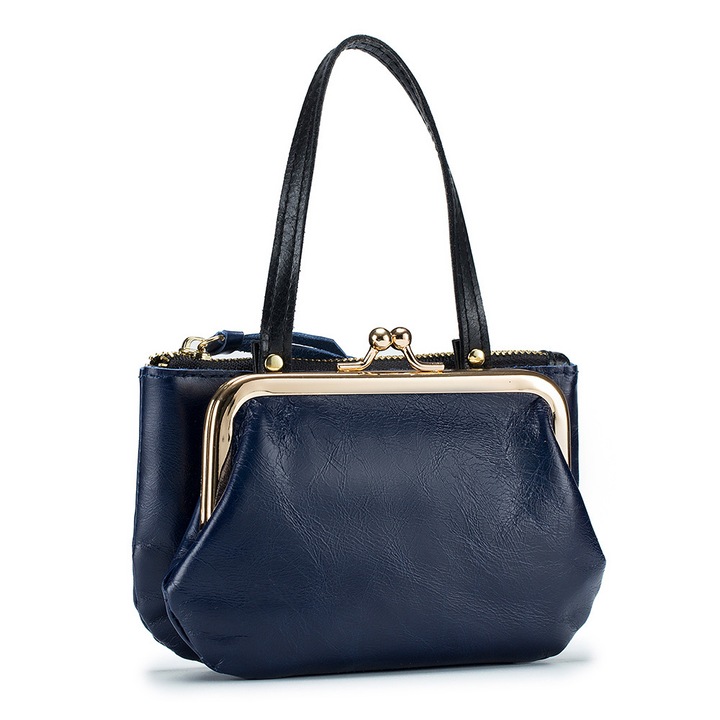 Дамска чанта, QttvbTna, Полиуретан, тъмносин