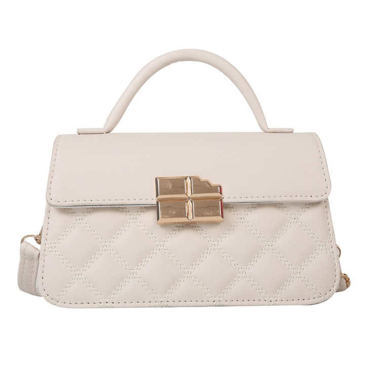 Válltáska, QttvbTna, ökológiai bőr, fehér, 19x21x12,5x7cm