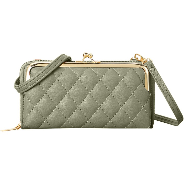 Geanta pentru telefon mobil, BGHYHYHI, verde, 20x10x5cm, cu curea ajustabila si detasabila, verde