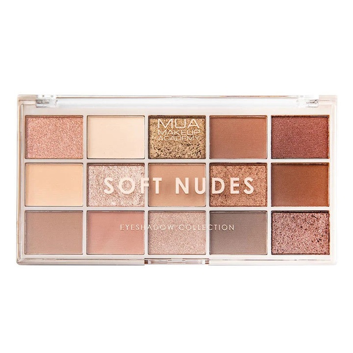 Paleta de fard pentru pleoape cu 15 nuante, MUA, Nude 12gr