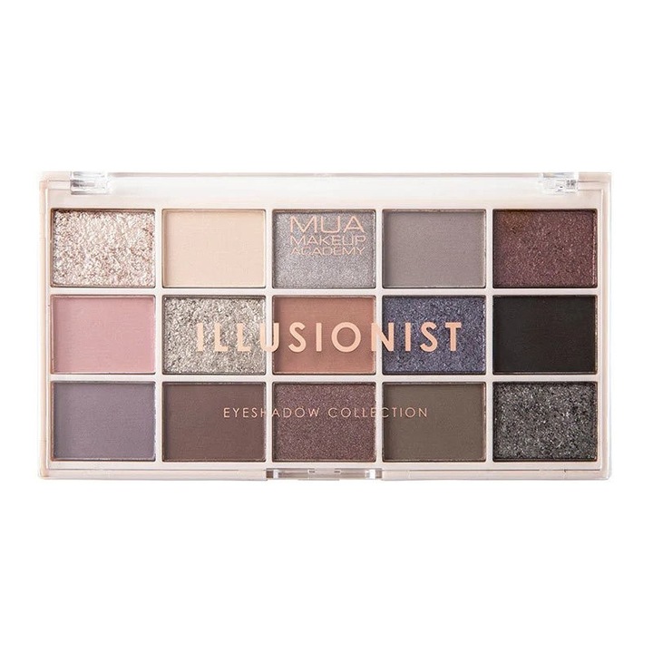 Paleta de fard pentru pleoape cu 15 nuante, MUA iluzionist, 12gr