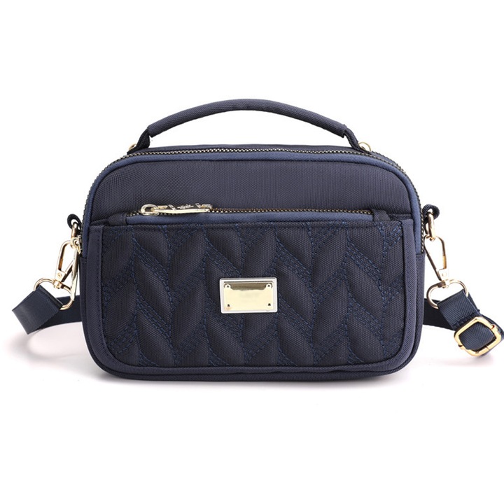 Vízálló válltáska, többrekeszes, zafírkék, állítható