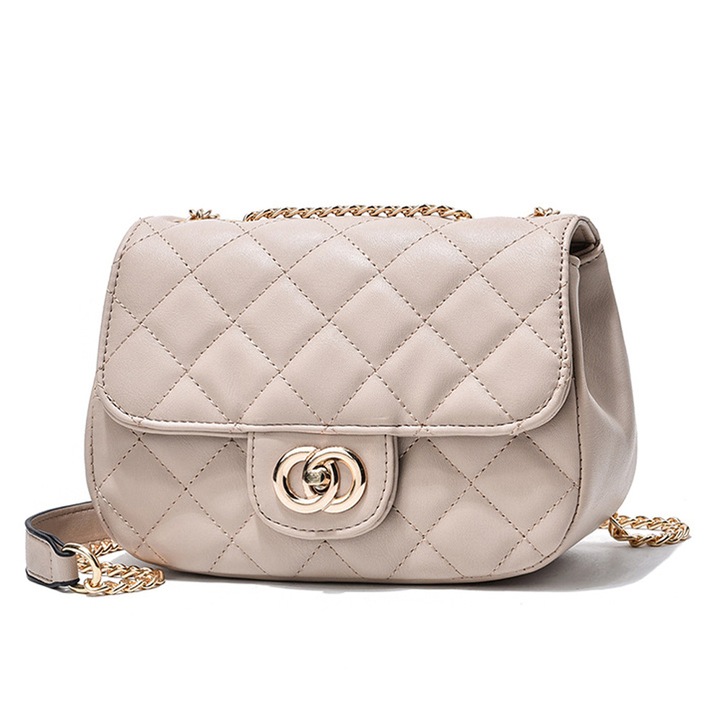 Чанта през рамо QttvbTna, кожена, с верижка