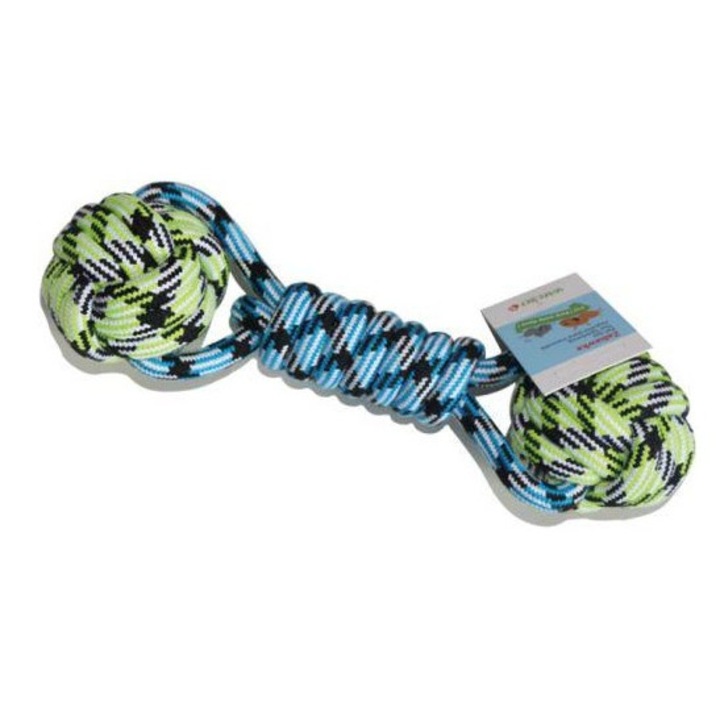 Kutyajáték, Yarro, Súlyzó, pamut, 27cm, Többszínű