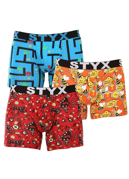 Set 3 boxeri barbati, Styx, Multicolor, Multicolor