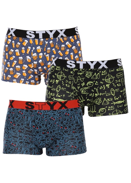 Set 3 Boxeri Barbati, Styx, Cauciuc, Multicolor, L