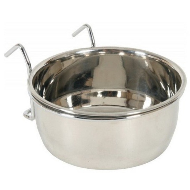 Etetőtál, Zolux, Rozsdamentes acél, 12 cm, 0,56L, Ezüst
