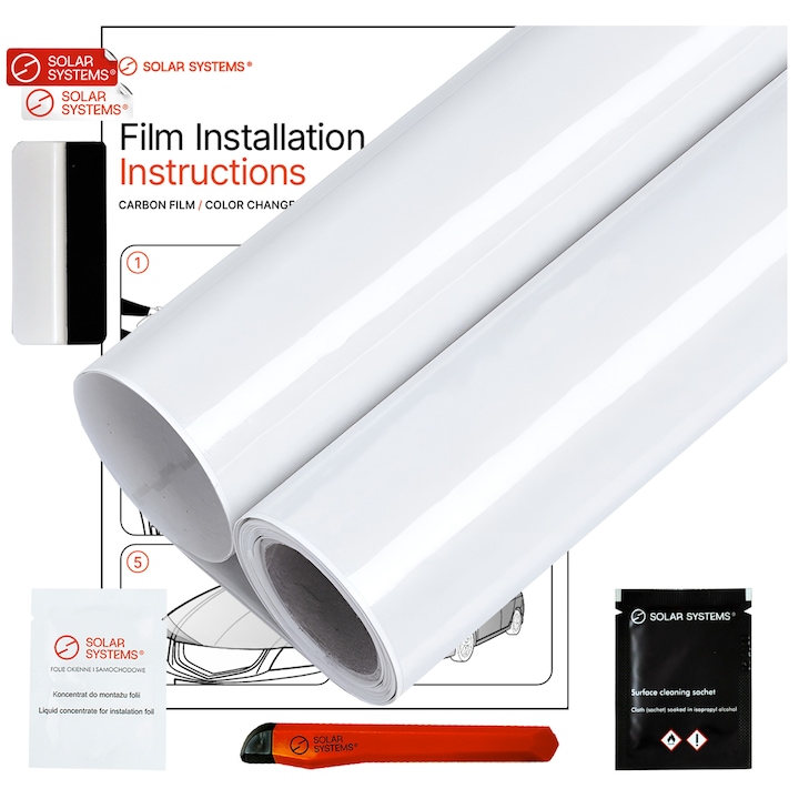 Folie Colantare Auto Alb Lucios Solar Systems, 152 cm