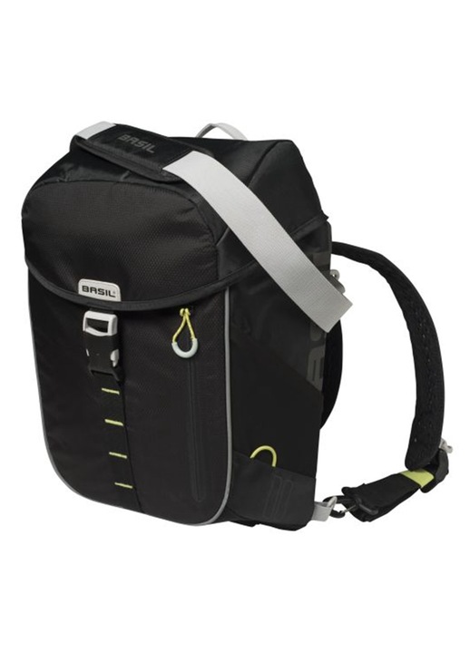 Rucsac Basil Miles, 17L, negru, impermeabil, cu elemente reflectorizante