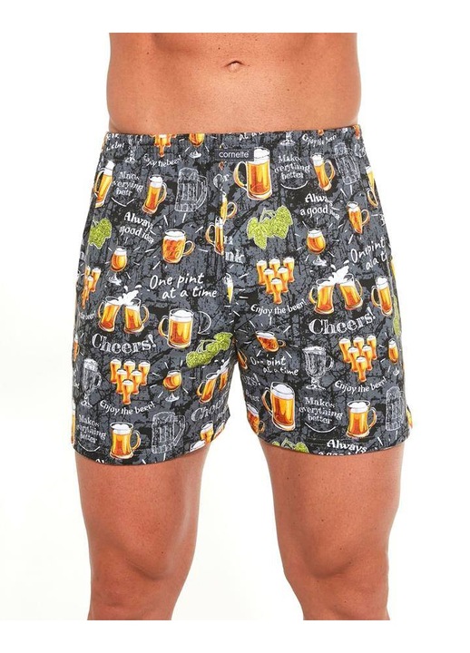 Boxer barbati, Cornette, Bumbac, Gri, Multicolor