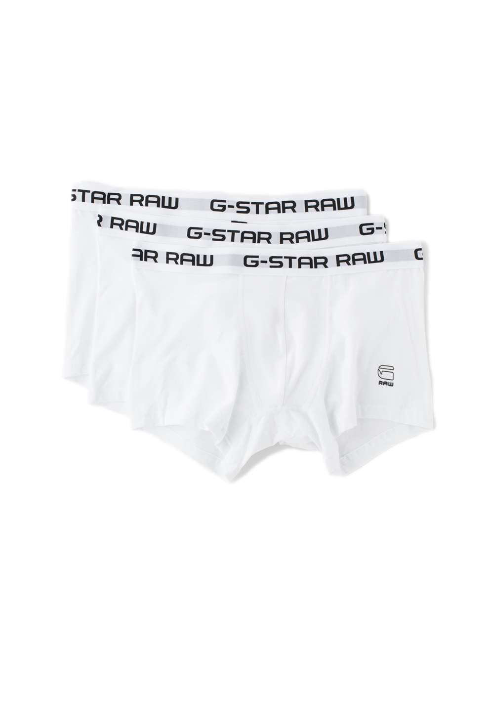 G-Star RAW, Set de boxeri cu talie elastica - 3 perechi, Alb