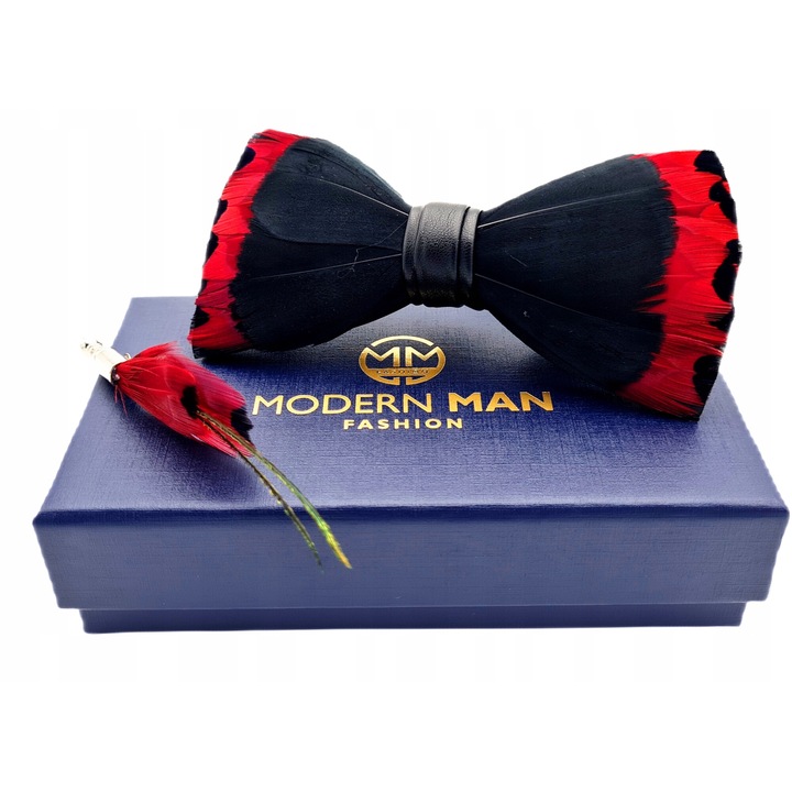 Papion barbati, multicolor, pene de paun, set elegant, Modern Man