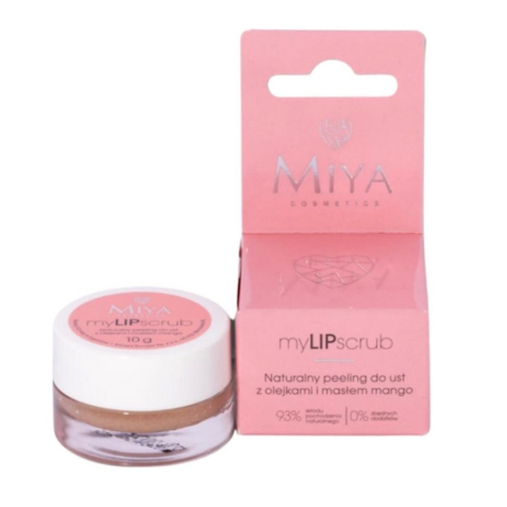 Scrub pentru buze, Miya, ulei/mango, 10 g