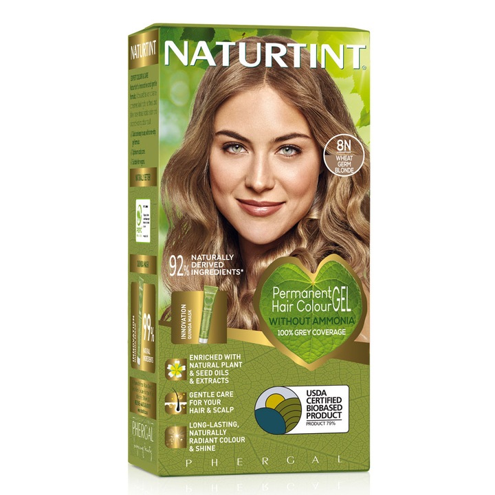 Vopsea de par 8N, Naturtint, 165ml, Wheat blonde
