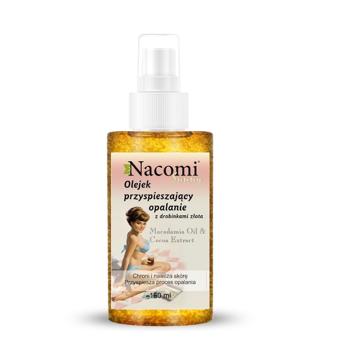 Масло за тяло със златни частици, Nacomi, 150 мл