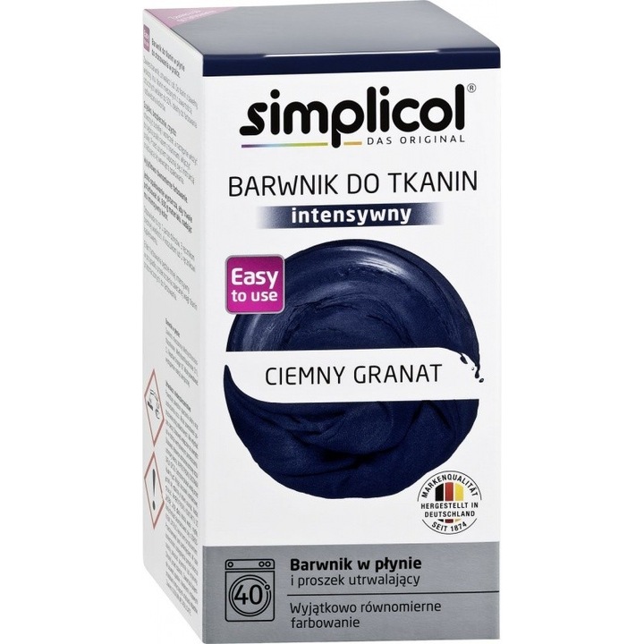 Vopsea pentru materiale textile, Simplicol, Bleumarin inchis, 560g