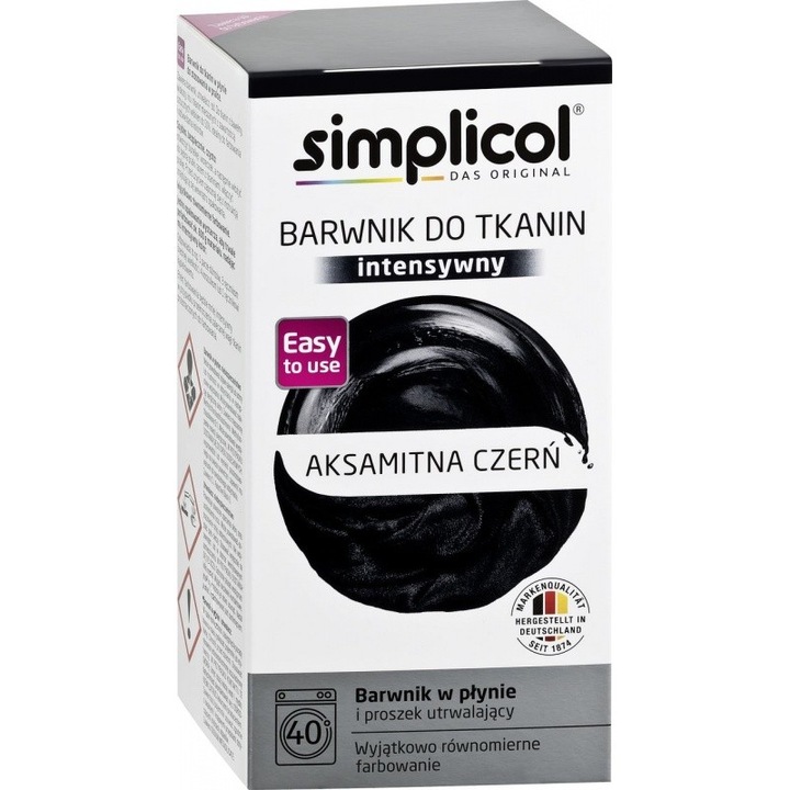 Vopsea textile, Simplicol, Intensive, 560 g, Negru