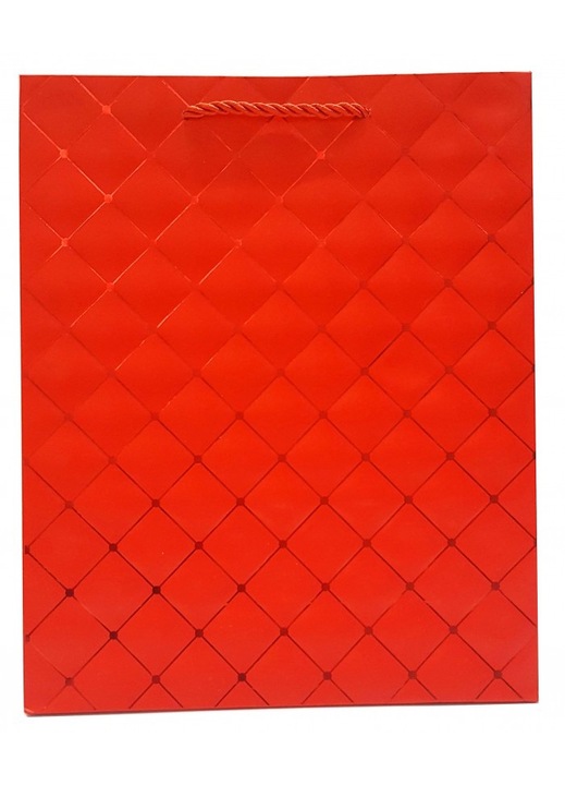 Комплект от 12 подаръчни торбички, JU-PITER, Хартиени, 17,5 x 23,5 x 8 см, Червени