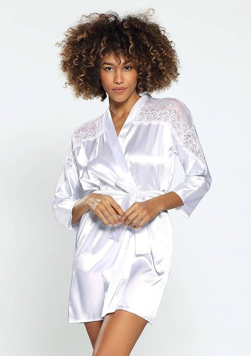 Дамски халат, Dkaren, Бял - 4879498, Бял, 2XL