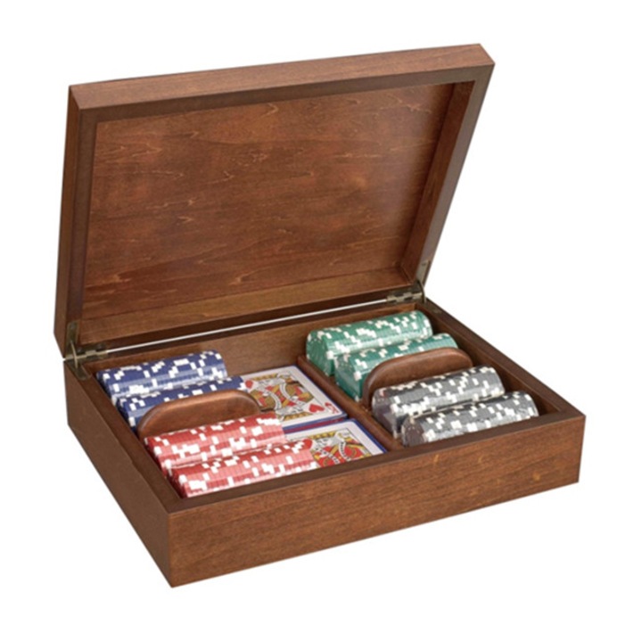 Дървена кутия Radica с 200 покер чипа, 11.5 гр., без номинали