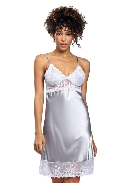 Camasa de noapte, Dkaren, Poliester, Alb, XS