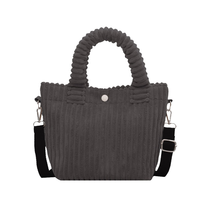 Női mini táska, QttvbTna, bársony, egyrekeszes, kézitáska/crossbody, szürke