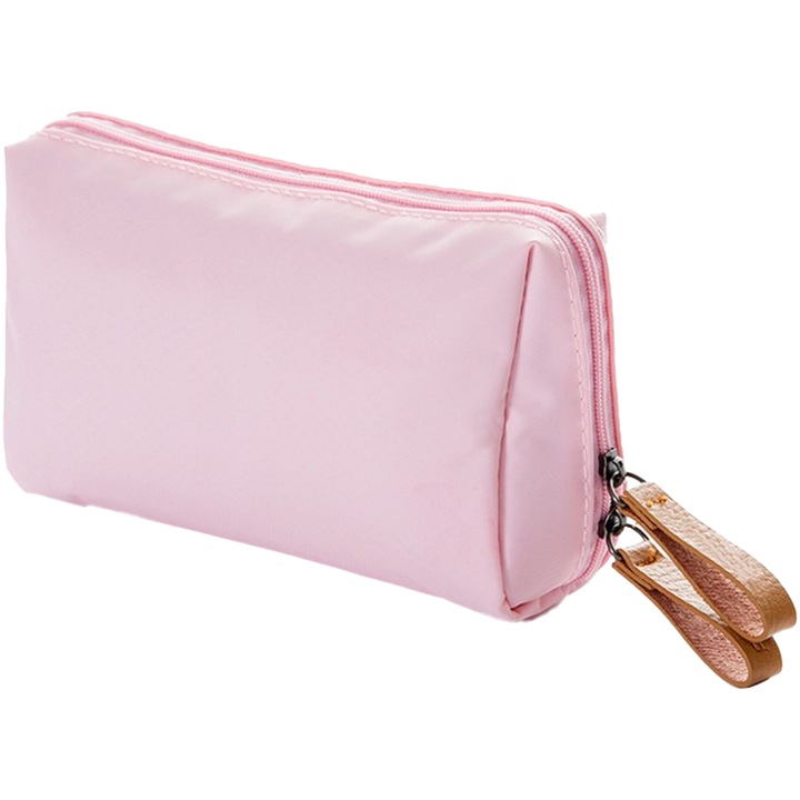 Козметична чанта, QttvbTna, Найлон/PVC, 16x10x7cm, Розова