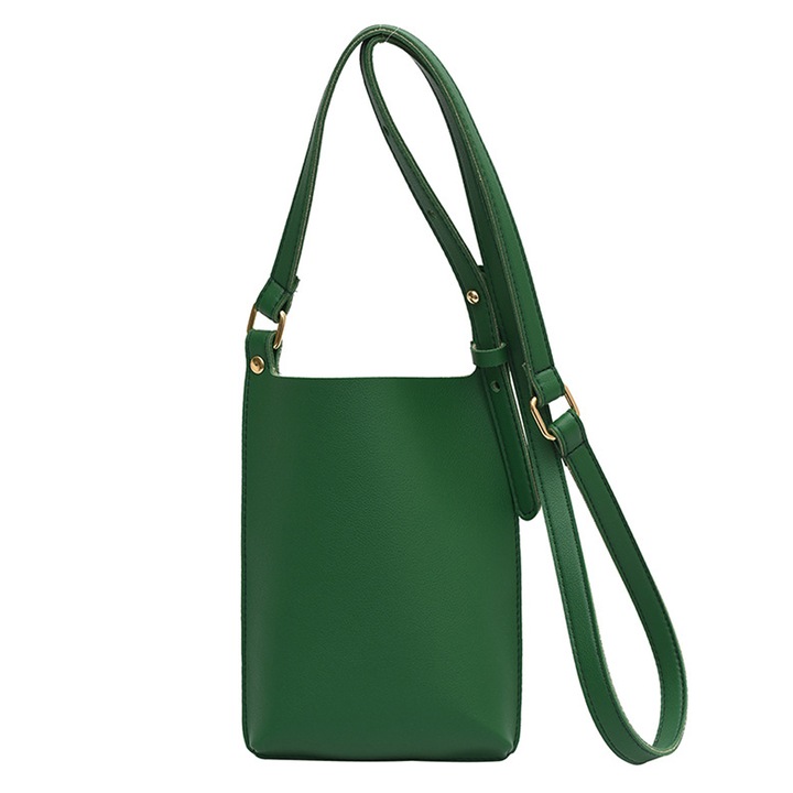 Дамска чанта за кръст QttvbTna, кожа, вграден портфейл