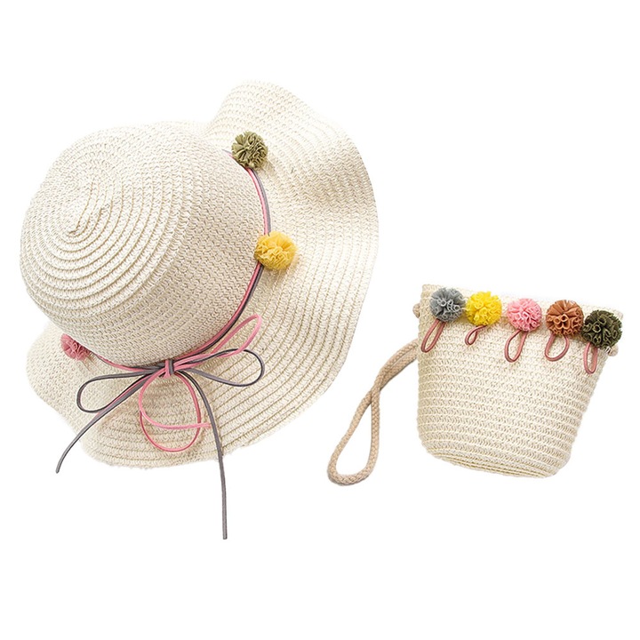 Детски плажен комплект шапка и чанта QttvbTna многоцветен 50-54см