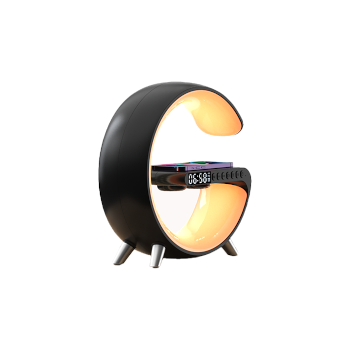 Ceas cu LED, Lumina RGB, Ambientala, Lumina de trezire, Negru