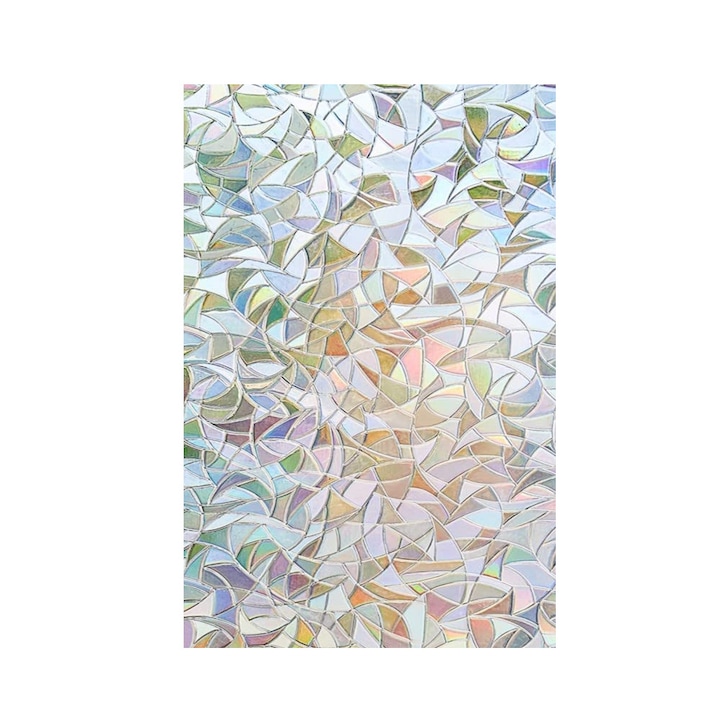 Folie pentru fereastra, Electrostatic, Efect curcubeu, Protectie UV, 200 x 30 cm, Multicolor